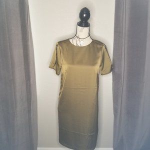NWT-Satin, Olive Green, Holiday Dress